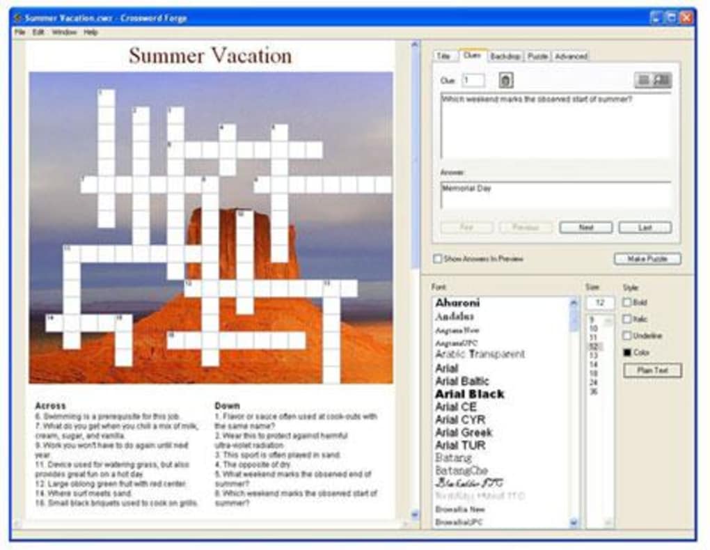 crossword puzzle maker software for mac
